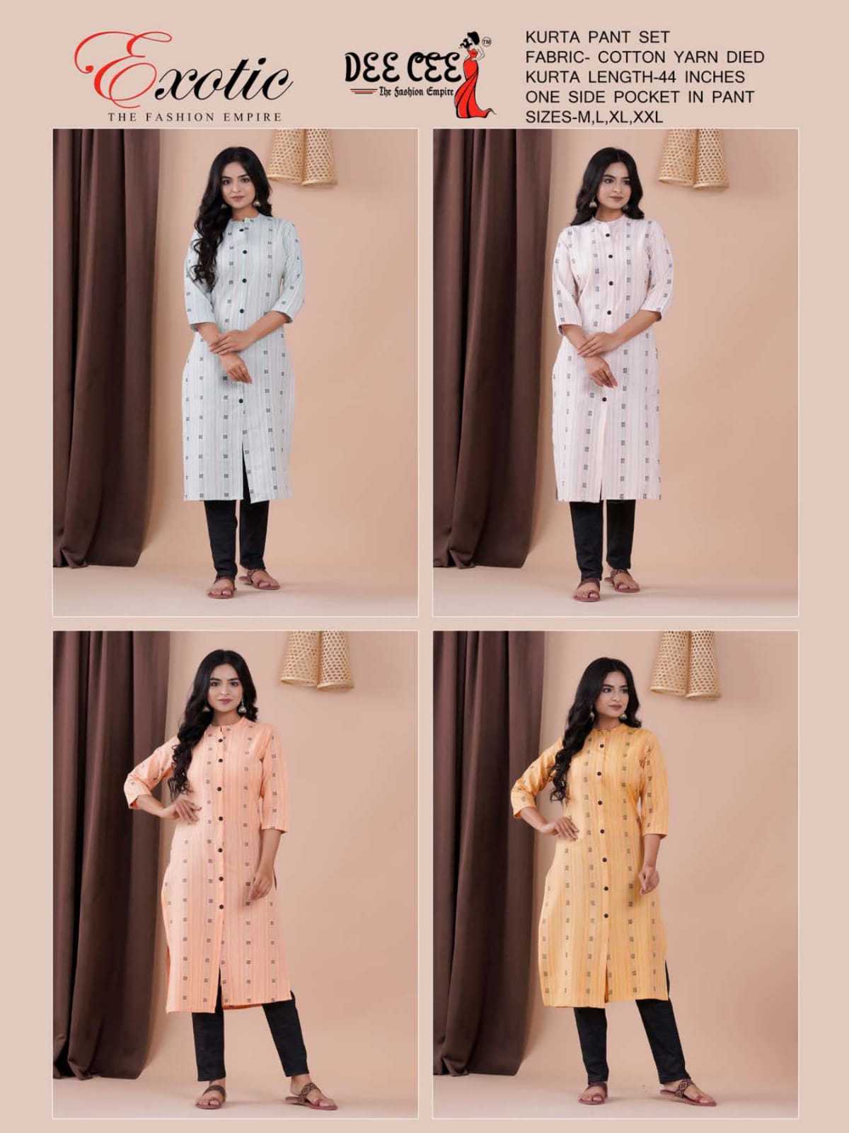 Exotic By Deecee 1001 To 1004 Kurti With Bottom Catalog 